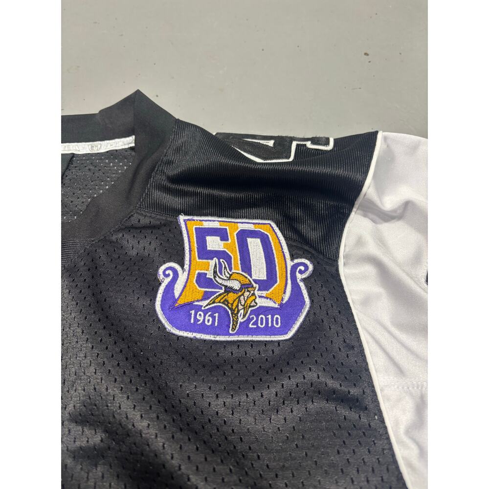 Minnesota Vikings #4 Brett‎ Favre 50th Anniversary Jersey Black Sz 48 Reebok NFL - Picture 3 of 7